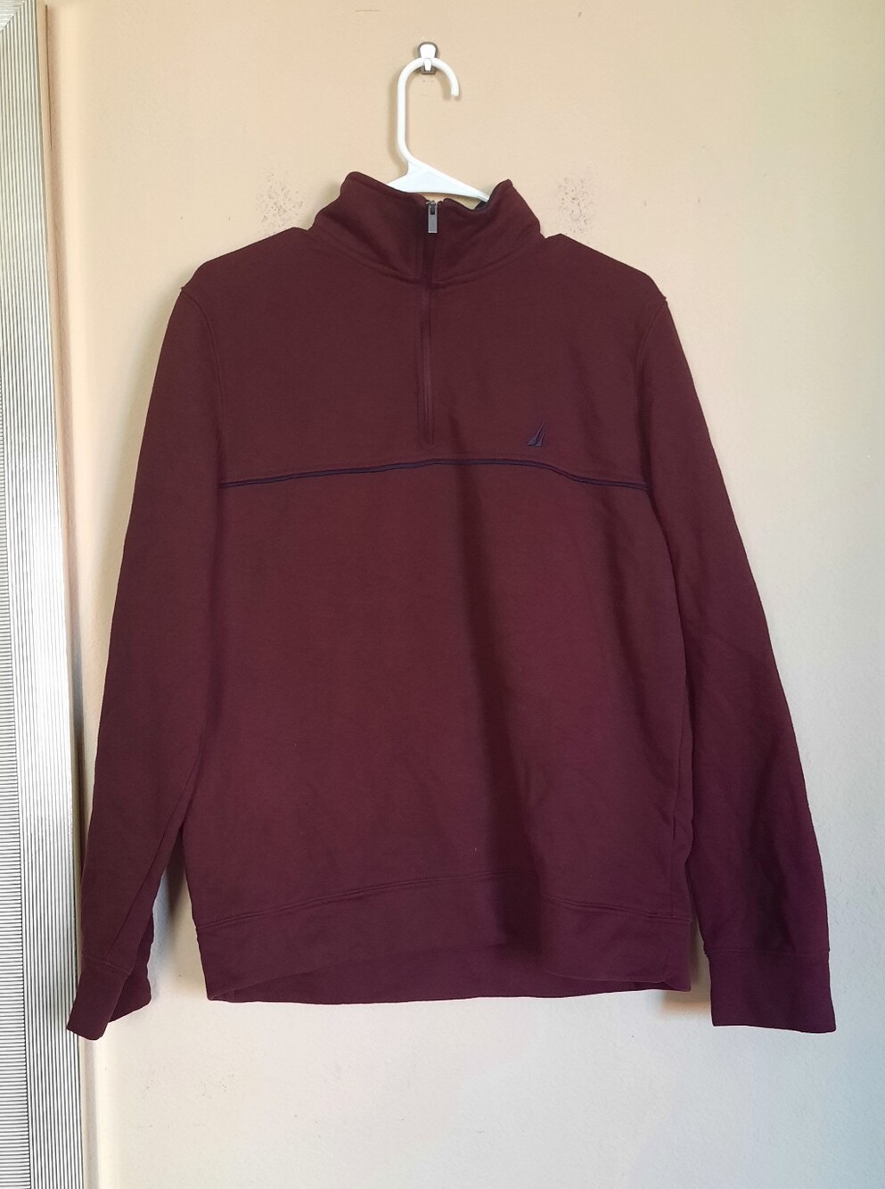 Nautica Men's Quarter-Zip Pullover Sweater - Burgundy